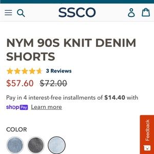 Southern Shirt Co. women’s 90’s knit denim shorts